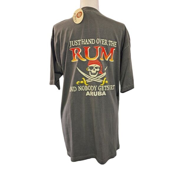 Jo Axx's Men's Medium Aruba Graphic T Shirt Short Sleeves Crew Neck Sage Green - Picture 4 of 6